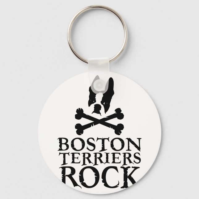Boston Terriers Rock Schlüsselanhänger (Vorderseite)