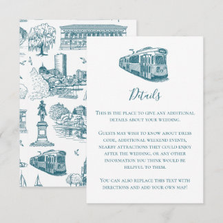 Boston Toile (Anniversary Ed.) Blau/Weiß Mitteilungskarte