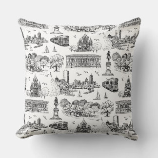 Boston Toile (Anniversary Ed.) Schwarz/Weiß Kissen