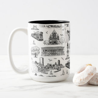 Boston Toile (Anniversary Ed.) Schwarz/Weiß Zweifarbige Tasse