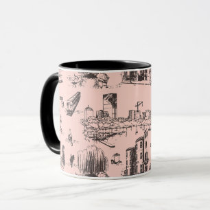 Boston Toile Black und Pink Tasse