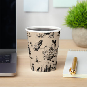 Boston Toile Black und Tan Pappbecher