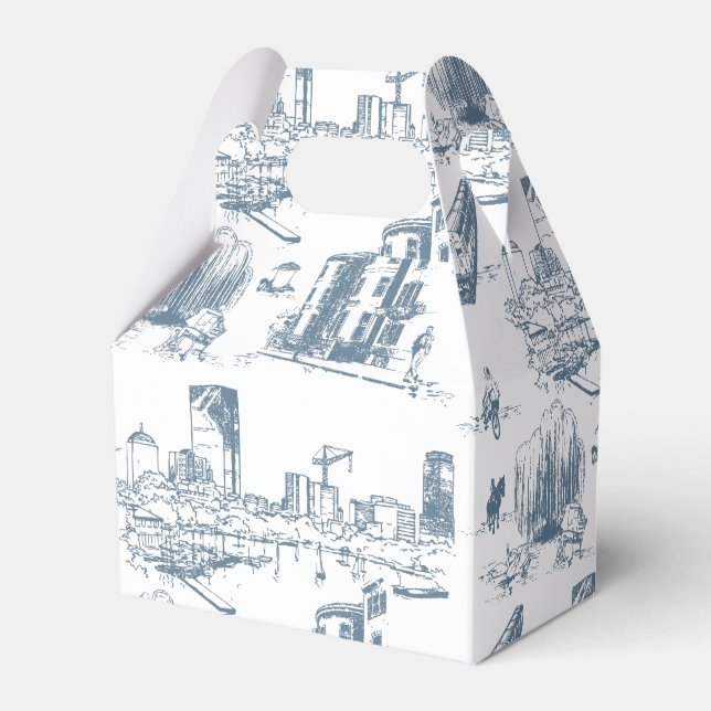 Boston Toile Blue Geschenkschachtel (Vorderseite)