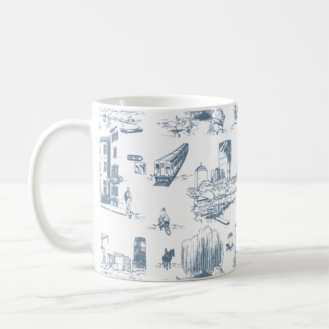 Boston Toile Blue Kaffeetasse (Links)
