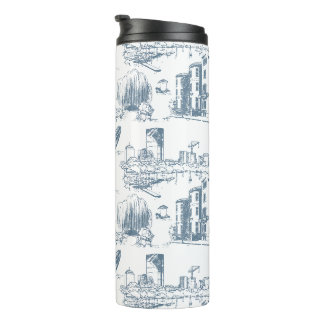 Boston Toile Blue Thermosbecher