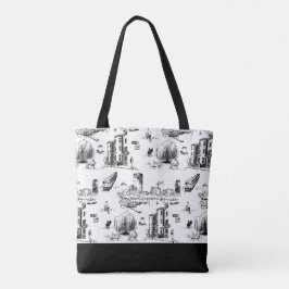 Boston Toile Colorblock Tote Bag Tasche