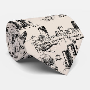 Boston Toile Cravate noir et crème