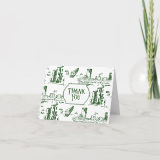 Boston Toile Forest Green Danke Karte