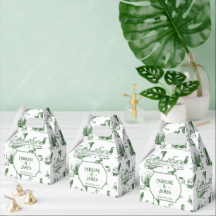 Boston Toile Forest Green Personalisiert Favor Box Geschenkschachtel