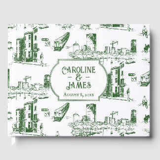 Boston Toile Forest Green Personalisiert Gästebuch