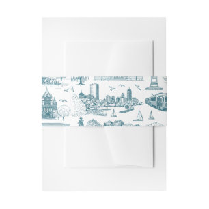 Boston Toile (Jubiläumsausgabe) Blau/Weiß Einladungsbanderole