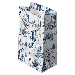 Boston Toile Navy Gift Bag Kleine Geschenktüte