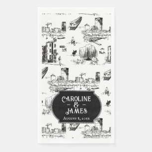 Boston Toile Personalisiert Wedding Paper Handtüch Serviette