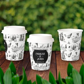Boston Toile Personalisierter Wedgepaper Cup Pappbecher