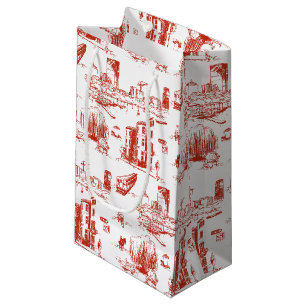 Boston Toile Red Gift Bag Kleine Geschenktüte