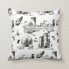 Boston Toile Throw Kissen