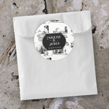 Boston Toile Wedding Personalisiert 3" Aufkleber