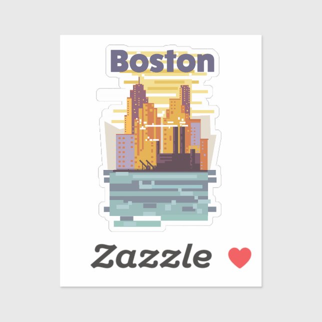 Boston Travel Poster Aufkleber (Blatt)