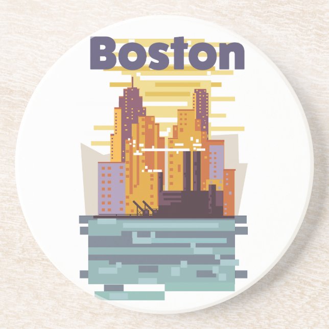 Boston Travel Poster Getränkeuntersetzer (Vorne)