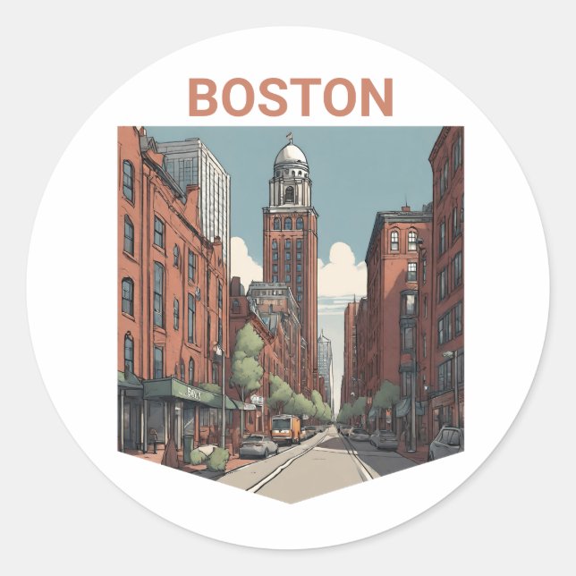 Boston Traveller - Eine tolle Geschenkidee Runder Aufkleber (Vorderseite)