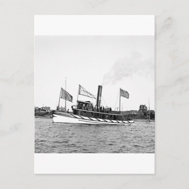Boston Tugboat: Ende des 19. Jahrhunderts Postkarte (Vorderseite)