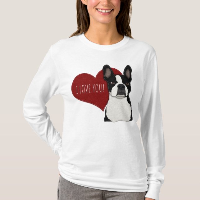 Boston und der französische Mix Dog | Niedliche Hu T-Shirt (Vorderseite)