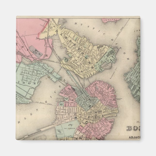 Boston und die angrenzenden Städte Magnet (Vorne)