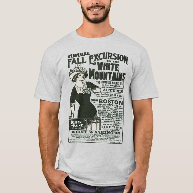 Boston und Maine Eisenbahn Weißes Gebirge Mt Wash T-Shirt (Vorderseite)