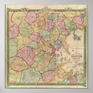 Boston und Umgebung Poster