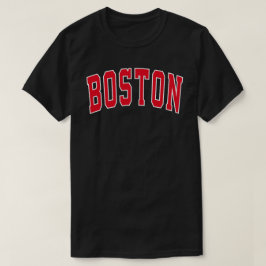 Boston Varsity Style Red Text T - Shirt