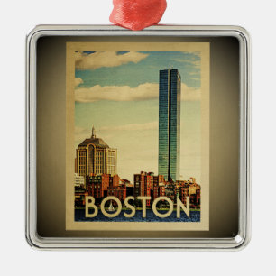 Boston-Verzierungs-Vintager ReiseSkyline Ornament Aus Metall