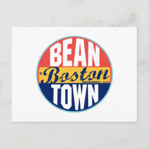 Boston Vintage Etikett Postkarte