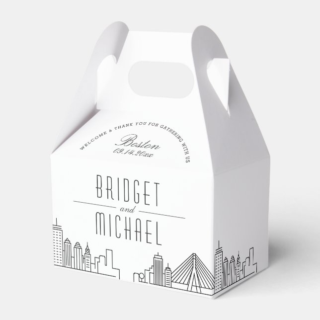 Boston Wedding | City Skyline Geschenkschachtel (Vorderseite)