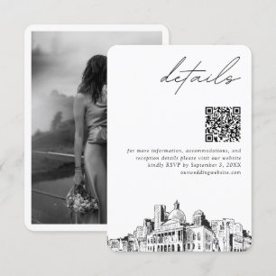 Boston Wedding Modern Details QR Code Begleitkarte