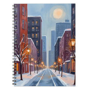 Boston Winter Massachusetts Stadt Aquarell Notizblock