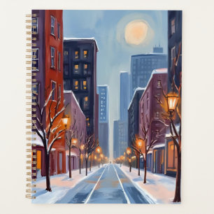 Boston Winter Massachusetts Stadt Aquarell Planer