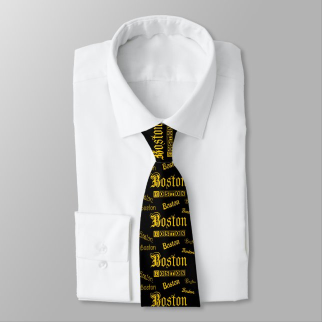 Boston Yellow Schriftartes Krawatte (Gebunden)