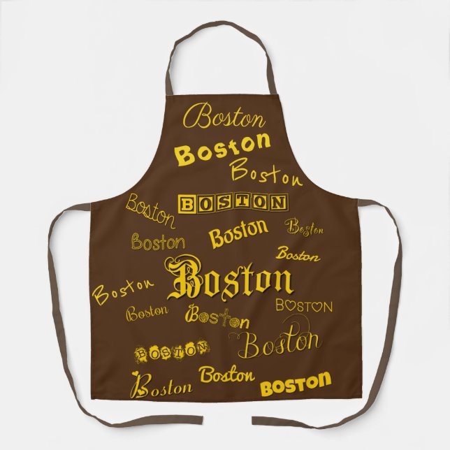 Boston Yellow Schriftartes Schürze (Vorderseite)