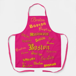 Boston Yellow Schriftartes Schürze