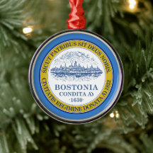 Bostoner City Flag (Massachusetts) Keramik Orname
