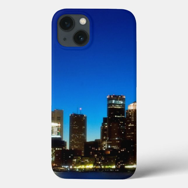 Bostoner Skyline mit dem Mond Case-Mate iPhone Hülle (Rückseite)