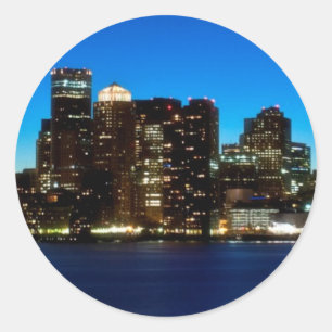 Bostoner Skyline Runder Aufkleber