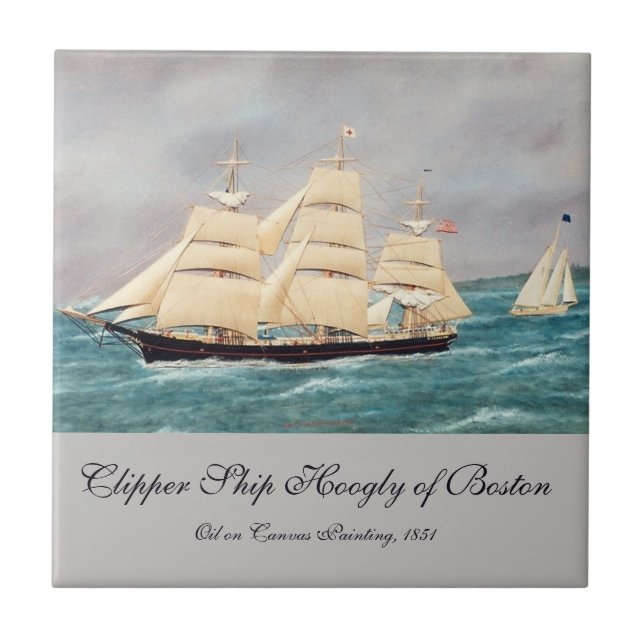 Bostonian Clipper Ship Fliese (Vorderseite)
