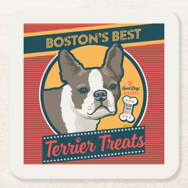Bostons beste Terrier-Leckereien Rechteckiger Pappuntersetzer (Vorderseite)
