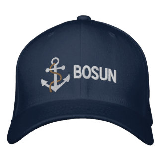 BOSUN Yacht bestickte Mütze Blau Baseballkappe