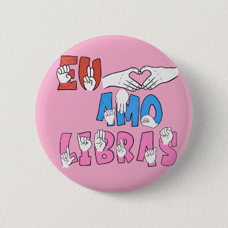 Bota Eu amo Libras Button