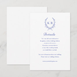 Botaniacal Wappen Monogram Wedding Details Card RSVP Karte