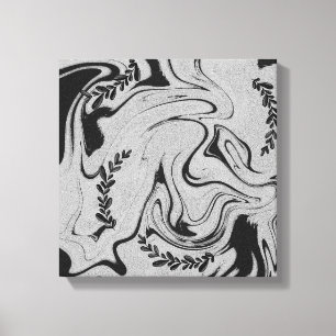 "Botanic Balance" Schwarz-Weiß-Acryl-Wandkunst  Leinwanddruck