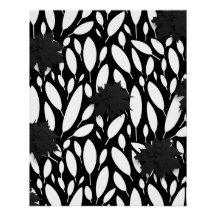 "Botanic Balance" Schwarzes und Weißes Acrylposter