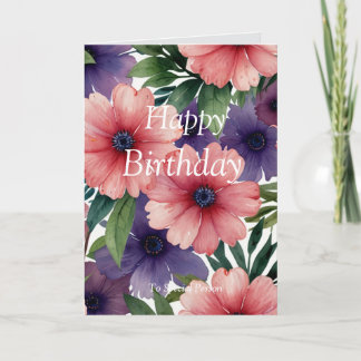 Botanic Floral Happy Birthday Karte